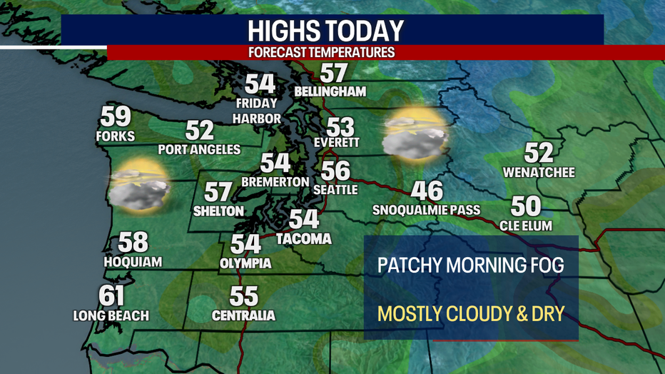 Dry weather is on tap for Seattle on Thursday before the atmospheric river returns by Friday.