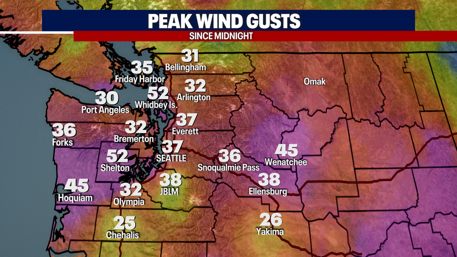 Gusty day today with winds over 50 mph in spots.