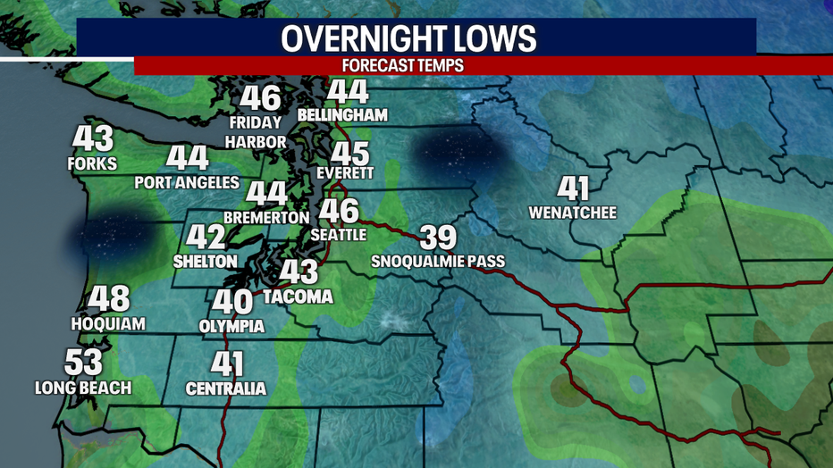 A chilly night and early morning on Monday.