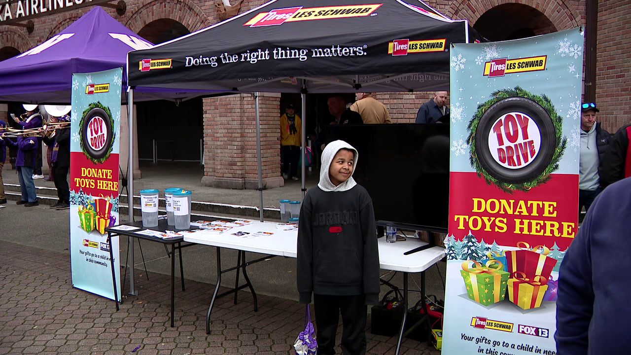 UW Husky fans can join in on Les Schwab toy drives during Seattle games