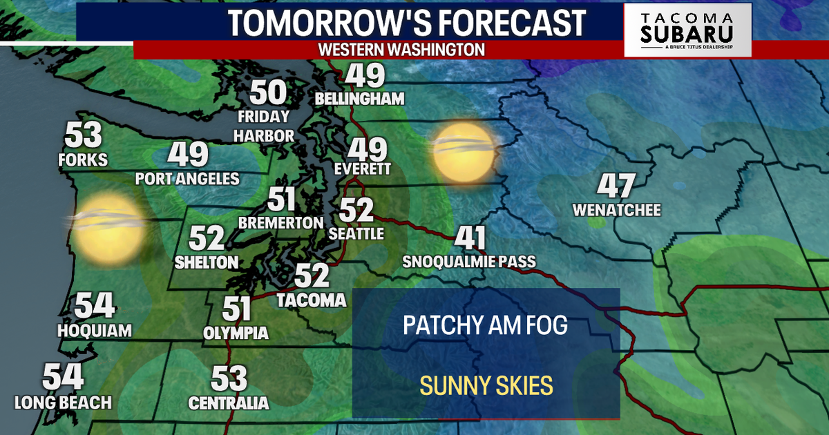 Dry skies with sunshine Friday, highs in the low 50s | FOX 13 Seattle
