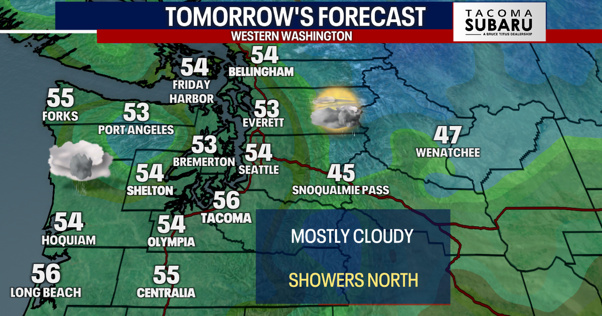 Cloudy Saturday with showers mainly north | FOX 13 Seattle