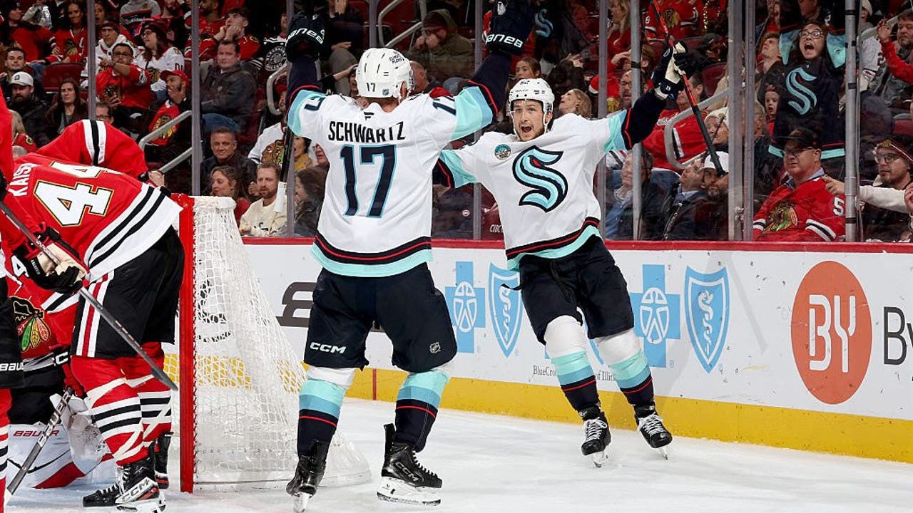 Seattle Kraken rally from two-goal deficit to earn 3-2 win over Blackhawks