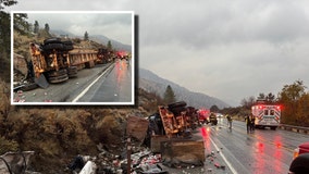 Semi-truck of soda spills out in Chelan County, WA