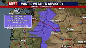 Seattle weather: Lowland rain and mountain snow Tuesday