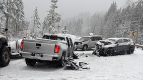 US-2 reopens near Stevens Pass after crash, snow hits WA passes
