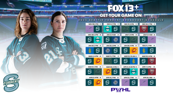 FOX 13 to broadcast, stream 24 Seattle Torrent games in team's inaugural PWHL season
