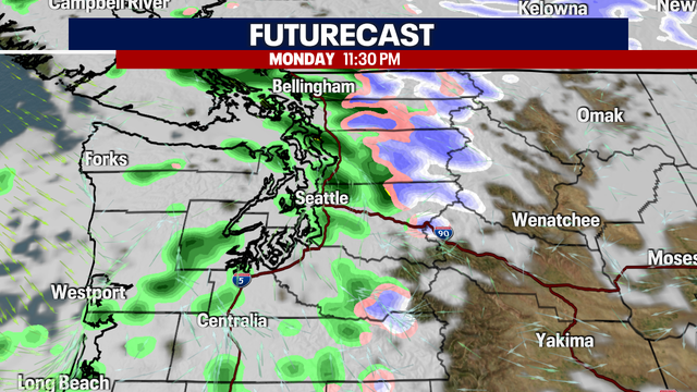 Seattle Weather: Chance of Showers by Monday Evening