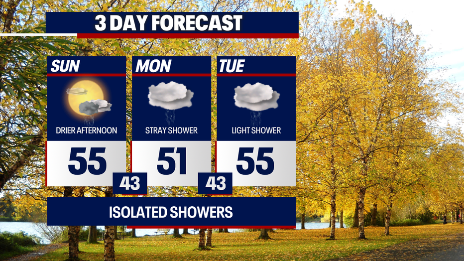 Keep a light rain jacket with you this week because wet weather is a possibility at times in Seattle.