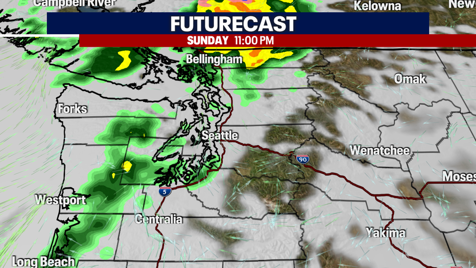 Light rain around on Monday. 