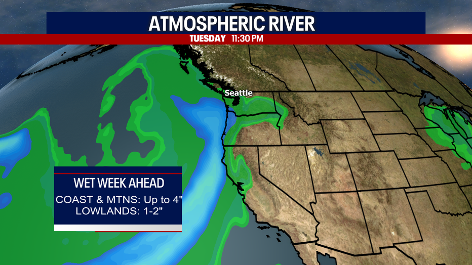 Increasing wind and rain by Wednesday. 