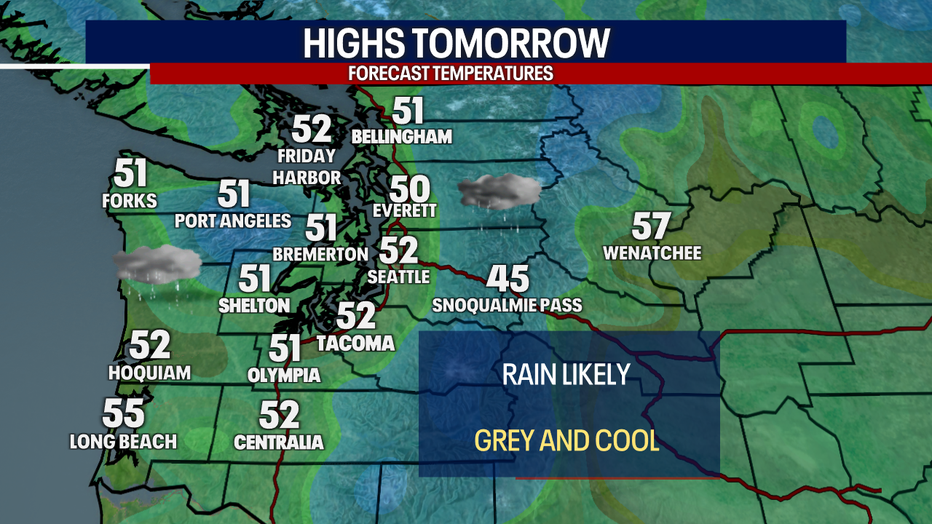 Monday's high temperatures around the region.