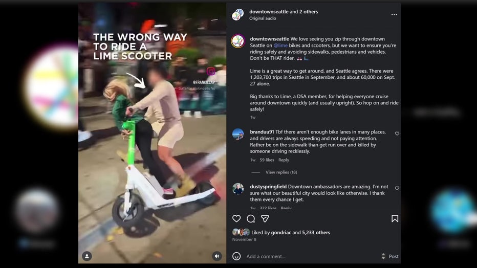 Wrong way to ride a Lime scooter