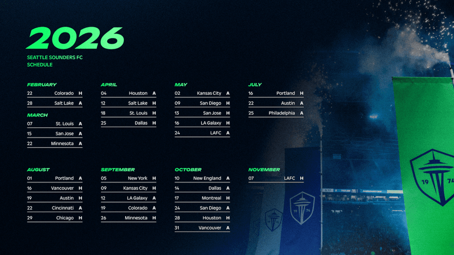 Seattle Sounders Release 2026 Regular Season Schedule FOX 13 Seattle 
