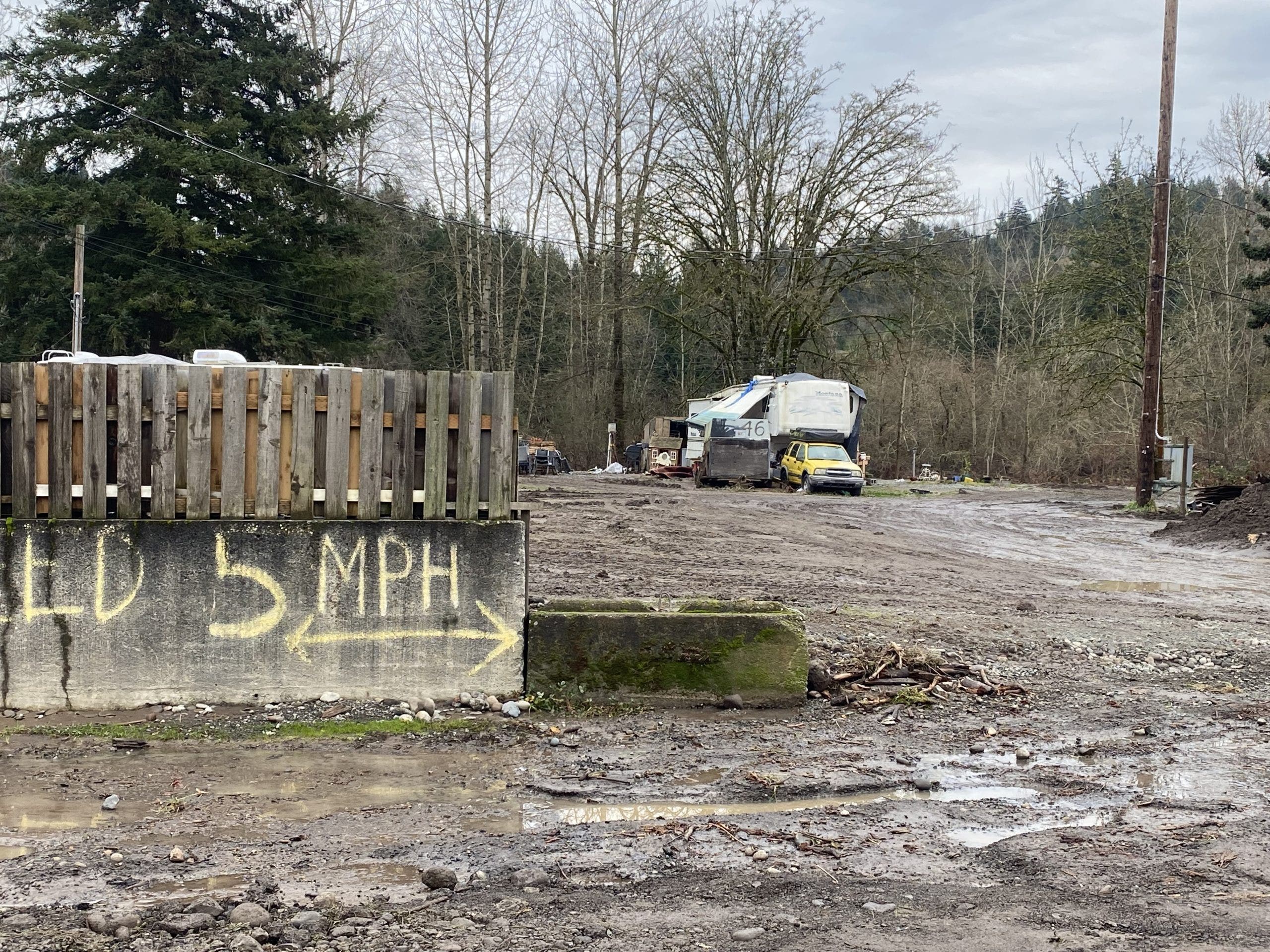 'Muddy mess': Pierce County, WA RV park residents continue flood clean-up