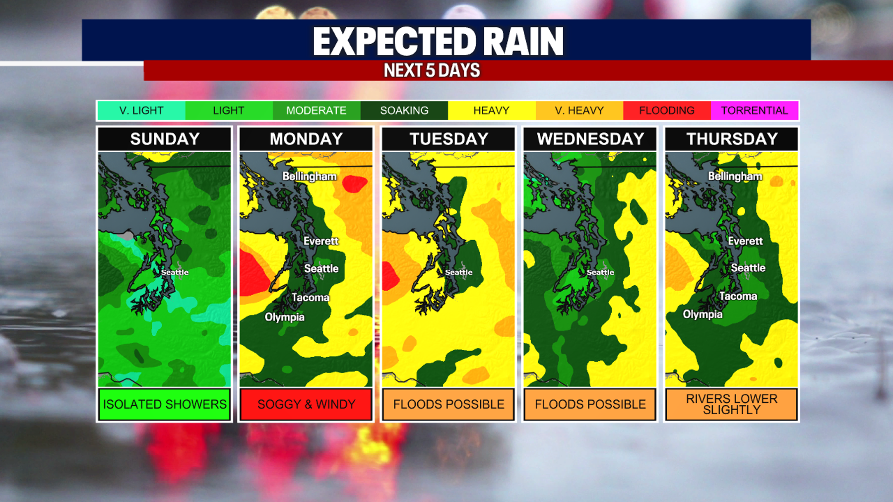 Second round of stormy weather ahead for Seattle this week