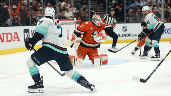 Jordan Eberle scores twice, Philipp Grubauer makes 40 saves as Seattle Kraken beat Ducks 3-1