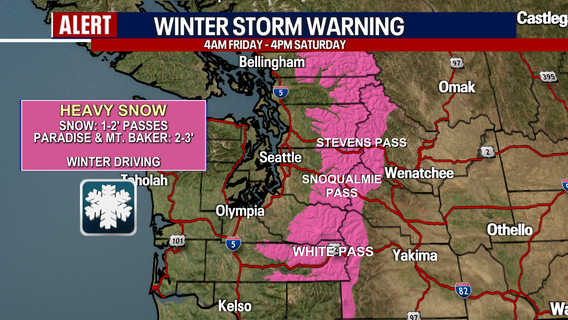Seattle weather: Scattered showers and heavy mountain snow Friday