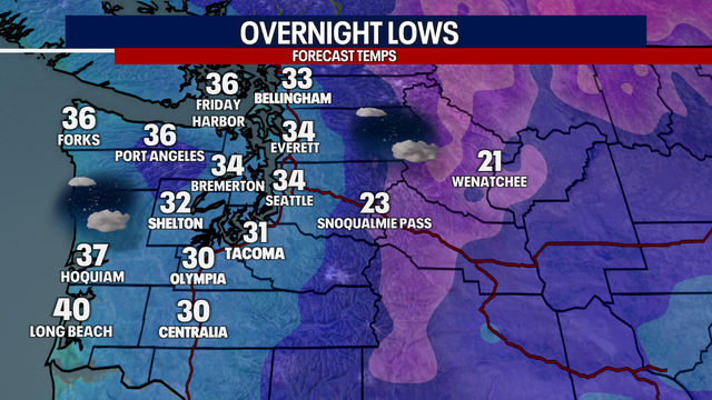 Seattle Weather: Cold and Dry to Start the Week