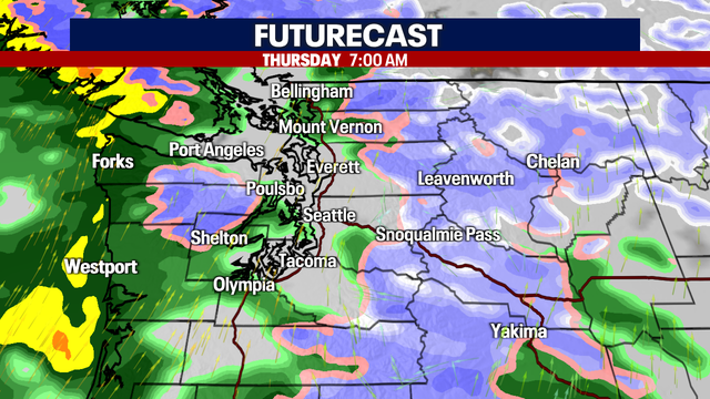 WA Weather: Widespread rain, breezy winds and mountain snow Thursday