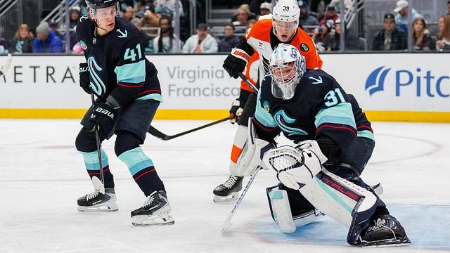 Philipp Grubauer saves 31, Eeli Tolvanen scores twice as Seattle Kraken beat Flyers 4-1