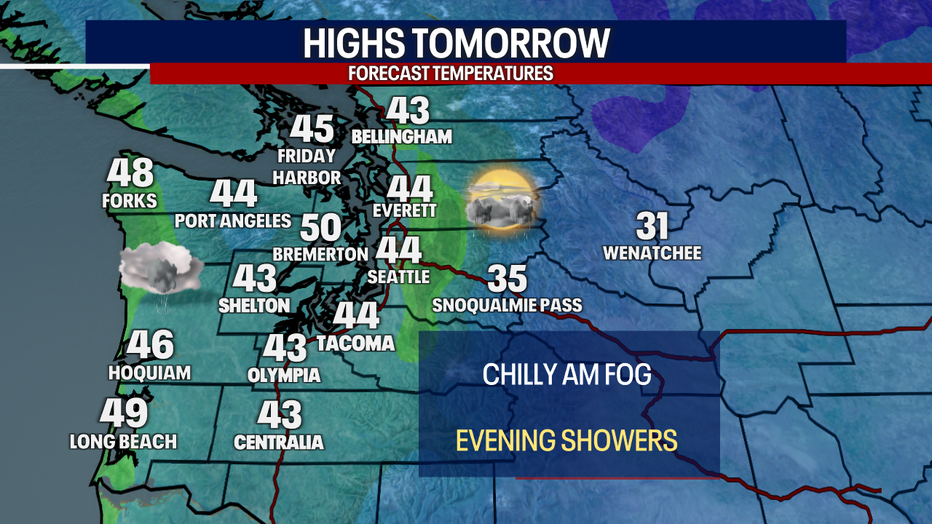 Forecast highs for the region.