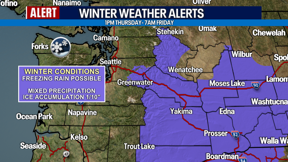 Wintry mix precipitation will fall on Thursday. 