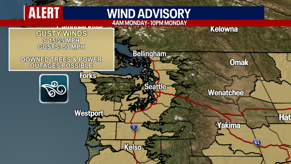 Gusty winds expected on Monday in our region. 