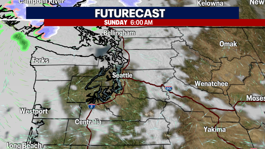 Clouds increasing on Sunday to end the weekend.