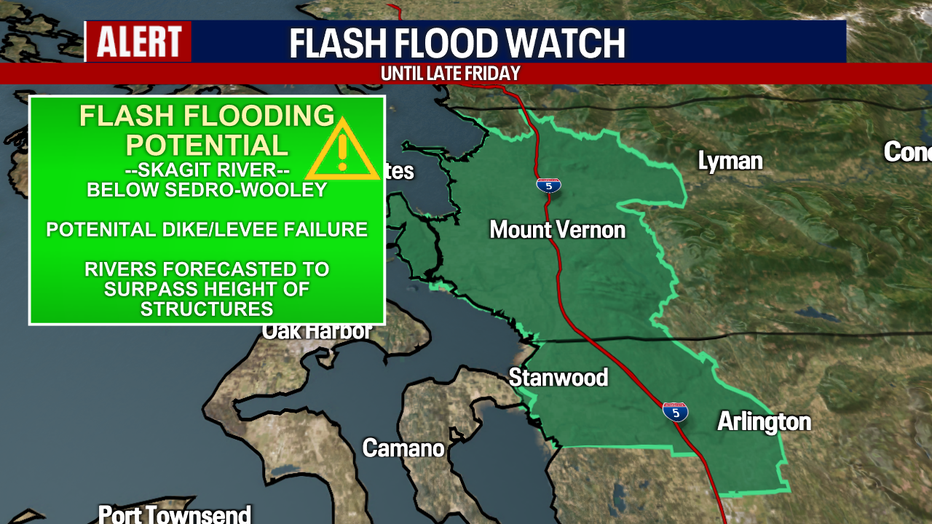 Our FOX 13 Weather Team is closely watching for potential flash flooding concerns over the Skagit River.
