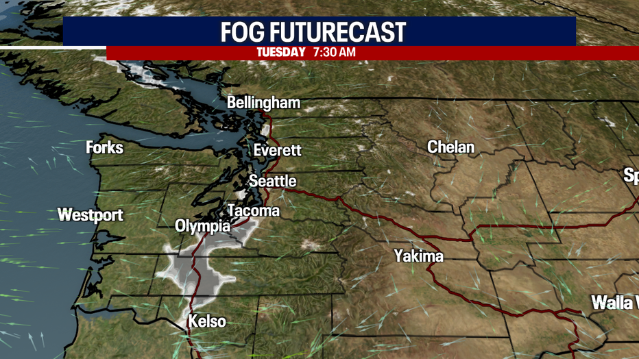 Patchy fog overnight developing overnight.