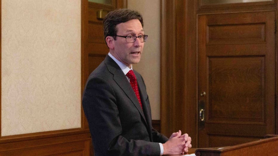 Gov. Bob Ferguson in a media availability after signing the budget on Tuesday, May 20, 2025. (Photo by Jacquelyn Jimenez Romero/Washington State Standard)