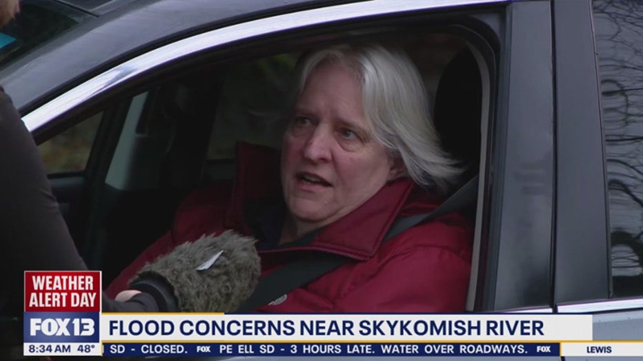 As FOX 13 crews were monitoring the Skykomish River, a homeowner approached us saying she's never seen the river reach this level of flooding before. 