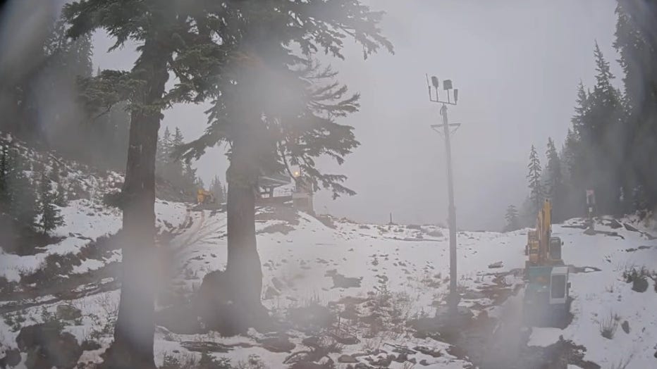 light snow dusting at ski resort