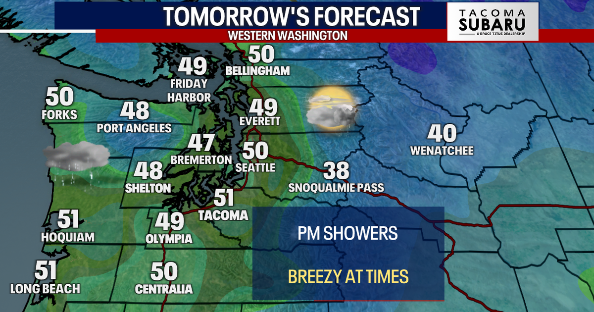 Seattle weather: Dry start Saturday, increasing evening showers