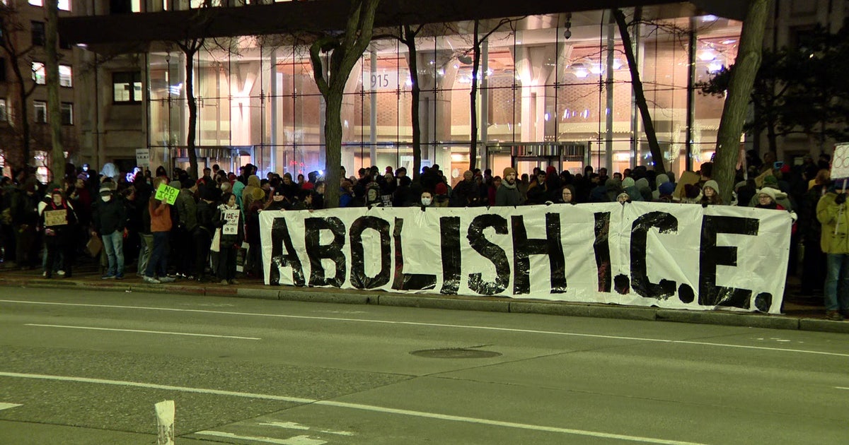 Around 200 protest fatal ICE shooting in front of Seattle's federal building
