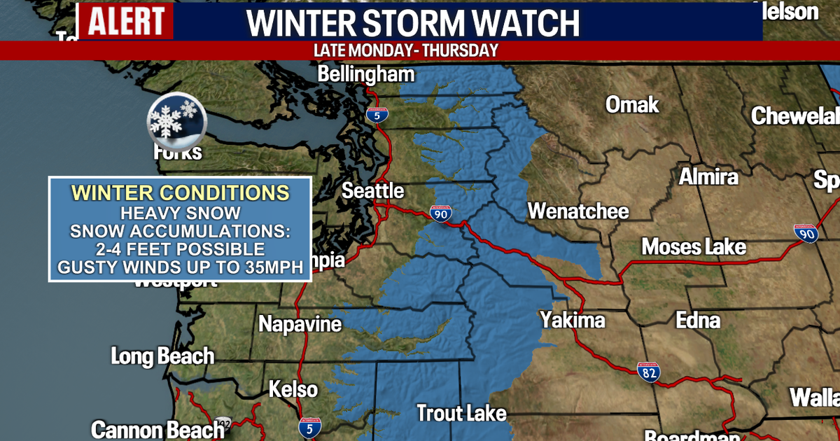 Seattle Snow Map Heavy Mountain Snow this Week | FOX 13 Seattle