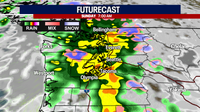 Sloppy weather at times in Seattle on Sunday