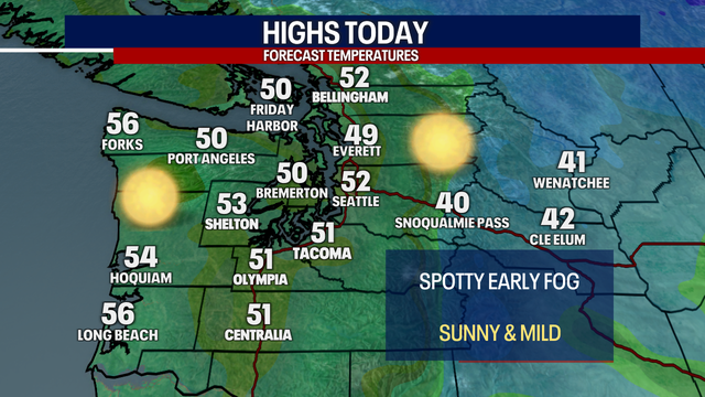 Seattle weather: More sunshine Friday with highs in the 50s