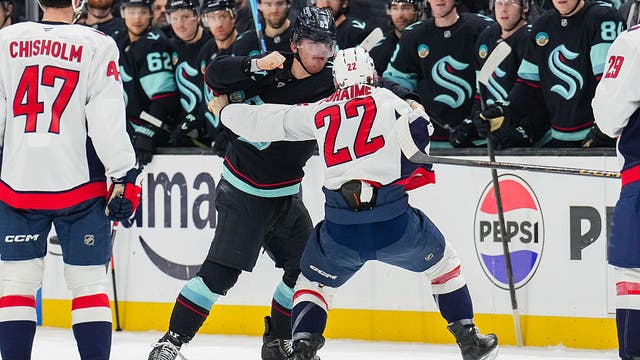 Capitals' Brandon Duhaime fined for poking Seattle Kraken's Jacob Melanson from the bench