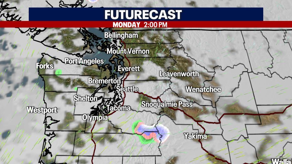 More clouds are forecast for Monday.