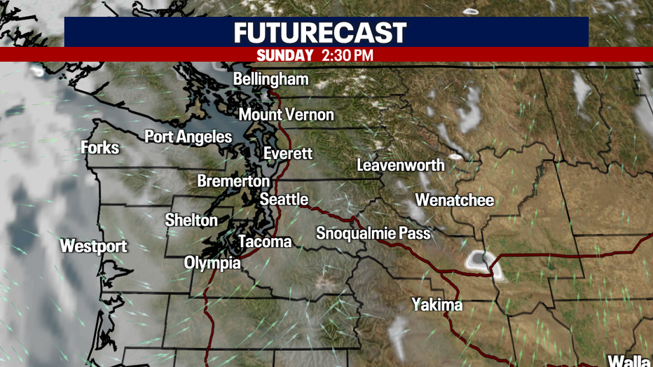 Cool and dry conditions continue into Sunday.