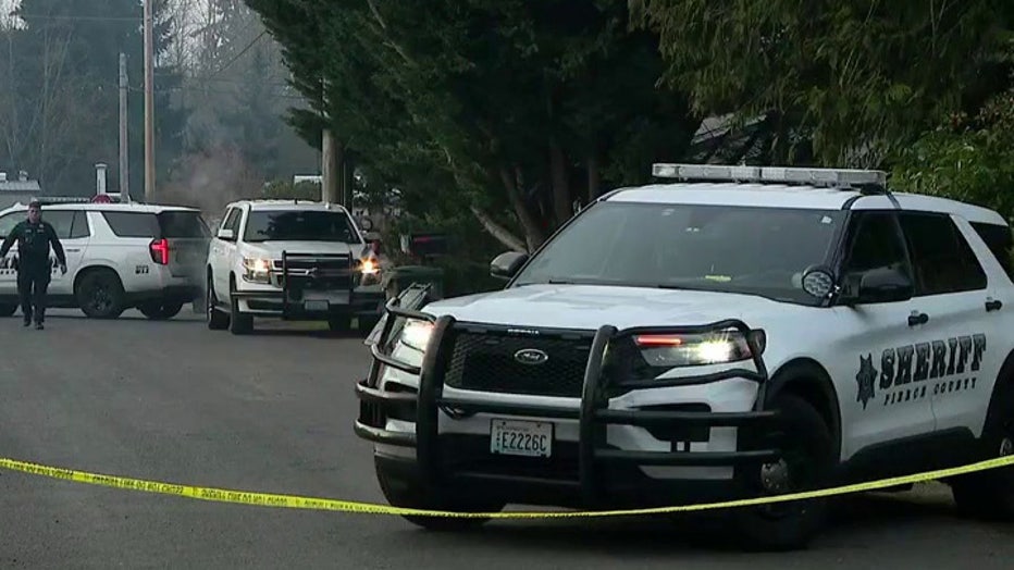 Deputies are investigating a drive-by shooting in Pierce County’s Midland area that injured a 20-year-old man Tuesday morning. The victim was shot multiple times and is in stable condition at a hospital; no suspects are in custody. Deputies are preparing to serve a warrant on a house reportedly riddled with bullet holes; the investigation is ongoing.