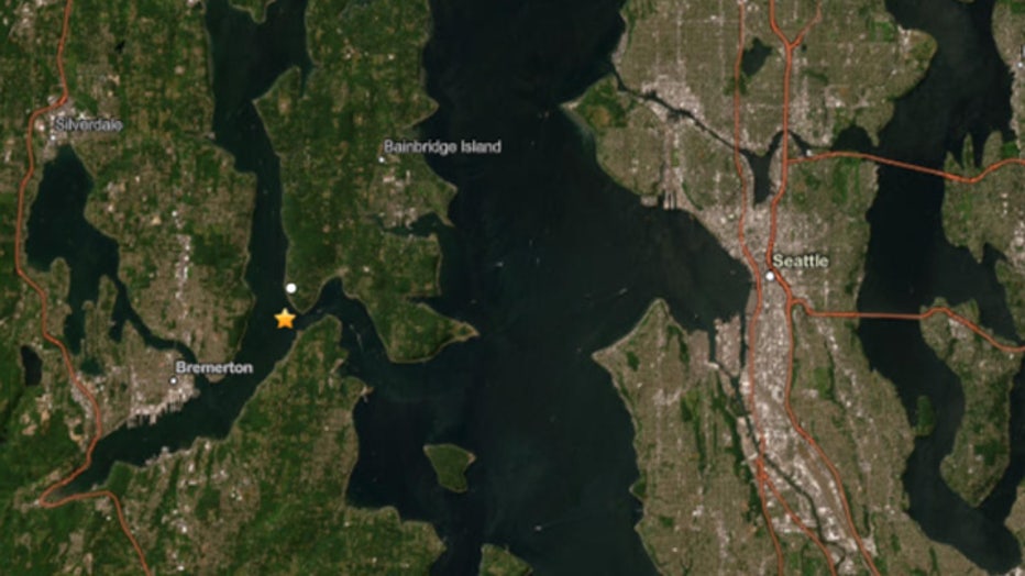 A 2.6-magnitude earthquake struck between Bremerton and Bainbridge Island Sunday. According to the United States Geological Survey (USGS), the earthquake struck at about 3:58 p.m. Sunday about three miles northeast of Bremerton and about a mile from Enetai, Washington. A 2.6-magnitude earthquake is on the small side, though a handful of people have reported feeling the quake. Anyone who felt it is encouraged to submit a report on the USGS website. According to the USGS, about four hours after that earthquake, another 2.7-magnitude quake struck near Anacortes. There were no reports of damage or injuries. Geologists say damage typically does not occur unless an earthquake's magnitude exceeds 4 or 5.