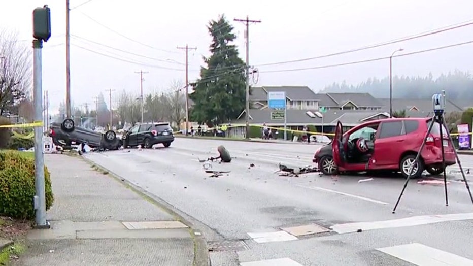 Police are investigating a deadly multi-car crash in Everett that killed two people and injured three others on Friday. Everett firefighters closed 19th Avenue Southeast for what they described as a double-fatal collision. One injured person was taken to a hospital, while two others were evaluated at the scene.
