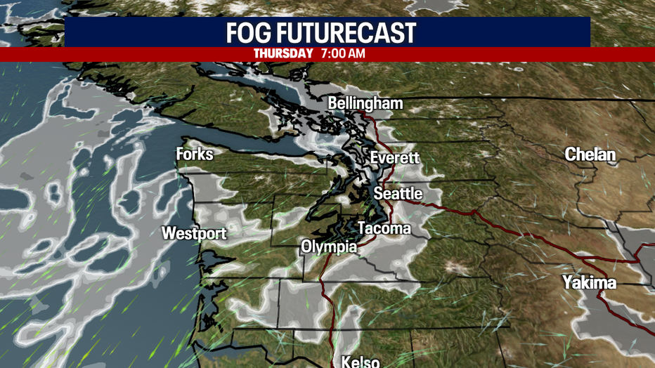 Foggy skies return overnight.