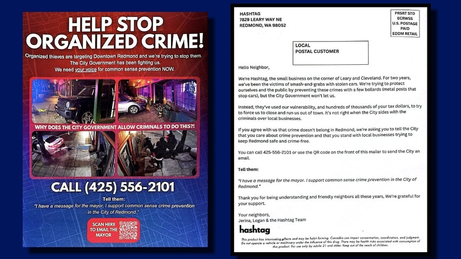 flyer for redmond business aims to stop smash-and-grabs