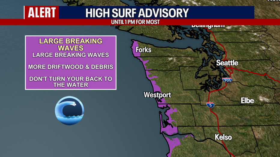 Rough surf is forecast along the far Washington coast.