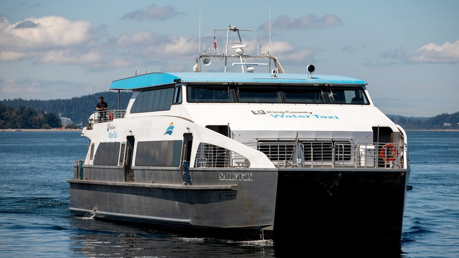 vashon water taxi sailing across puget sound