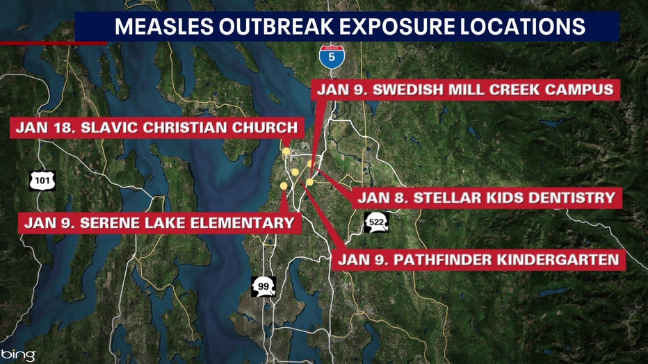 Snohomish County Measles Outbreak Exposure Sites